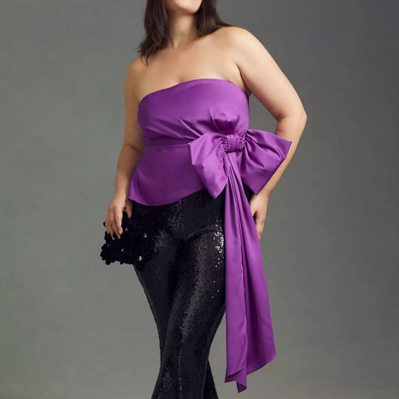 HTF Anthropologie Atsu Strapless Bow Top - Picture 3 of 10